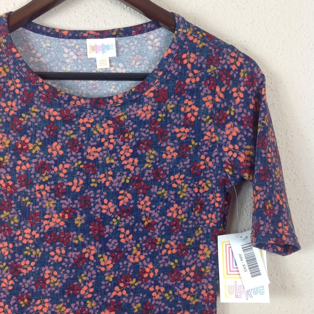 NWT LuLaRoe Julia Dress Floral Print Short Sleeves